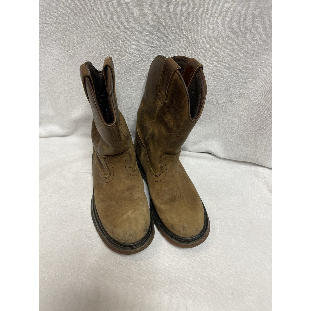 Rocky Kids Pull‎ On Boots Original Flex Brown Leather Western Waterproof Size 1